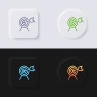 conjunto de iconos de destino de flecha, diseño de interfaz de usuario suave de botón de neumorfismo multicolor para diseño web, interfaz de usuario de aplicación y más, botón, vector. vector