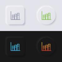 conjunto de iconos gráficos, diseño de interfaz de usuario suave de botón de neumorfismo multicolor para diseño web, interfaz de usuario de aplicación y más, botón, vector. vector