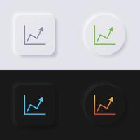 conjunto de iconos gráficos, diseño de interfaz de usuario suave de botón de neumorfismo multicolor para diseño web, interfaz de usuario de aplicación y más, botón, vector. vector