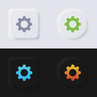 conjunto de iconos de cog, diseño de interfaz de usuario suave de botón de neumorfismo multicolor para diseño web, interfaz de usuario de aplicación y más, botón, vector. vector