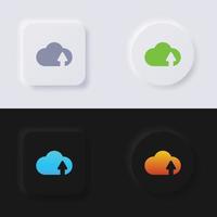 Cloud upload icon set, Multicolor neumorphism button soft UI Design for Web design, Application UI and more, Button, Vector. vector