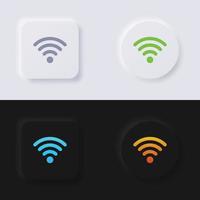 conjunto de iconos de símbolo de onda de señal de Internet, diseño de interfaz de usuario suave de botón de neumorfismo multicolor para diseño web, interfaz de usuario de aplicación y más, botón, vector. vector