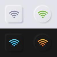 Internet Signal wave symbol icon set, Multicolor neumorphism button soft UI Design for Web design, Application UI and more, Button, Vector. vector