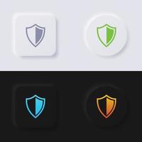 conjunto de iconos de escudo, diseño de interfaz de usuario suave de botón de neumorfismo multicolor para diseño web, interfaz de usuario de aplicación y más, botón, vector. vector