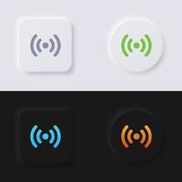 Internet Signal wave symbol icon set, Multicolor neumorphism button soft UI Design for Web design, Application UI and more, Button, Vector. vector