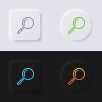 Magnifying Glass icon set, Multicolor neumorphism button soft UI Design for Web design, Application UI and more, Button, Vector. vector