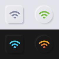 Internet Signal wave symbol icon set, Multicolor neumorphism button soft UI Design for Web design, Application UI and more, Button, Vector. vector