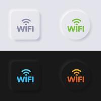 Internet Signal wave symbol icon set, Multicolor neumorphism button soft UI Design for Web design, Application UI and more, Button, Vector. vector