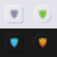 conjunto de iconos de escudo, diseño de interfaz de usuario suave de botón de neumorfismo multicolor para diseño web, interfaz de usuario de aplicación y más, botón, vector. vector