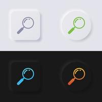 Magnifying Glass icon set, Multicolor neumorphism button soft UI Design for Web design, Application UI and more, Button, Vector. vector