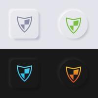 Shield icon set, Multicolor neumorphism button soft UI Design for Web design, Application UI and more, Button, Vector. vector