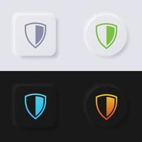 Shield icon set, Multicolor neumorphism button soft UI Design for Web design, Application UI and more, Button, Vector. vector