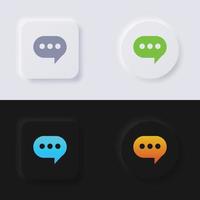 Speech bubble icon set, Multicolor neumorphism button soft UI Design for Web design, Application UI and more, Button, Vector. vector