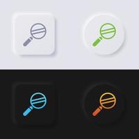 conjunto de iconos de lupa, botón de neumorfismo multicolor diseño de interfaz de usuario suave para diseño web, interfaz de usuario de aplicación y más, botón, vector. vector