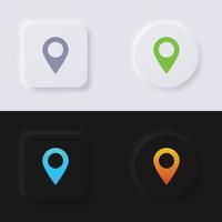 Location pinpoint icon set, Multicolor neumorphism button soft UI Design for Web design, Application UI and more, Button, Vector. vector