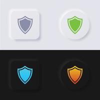 conjunto de iconos de escudo, diseño de interfaz de usuario suave de botón de neumorfismo multicolor para diseño web, interfaz de usuario de aplicación y más, botón, vector. vector