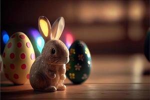 rabbit and egg Easter Day April 9 important day Christianity To commemorate the resurrection of Jesus symbol of hope rebirth and forgiveness Easter Egg Hunt decorated eggs patterns and bright colors photo