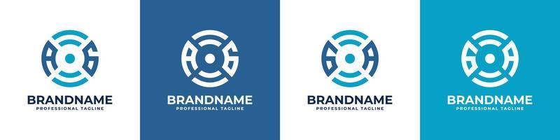 Letter AG or GA Global Technology Monogram Logo, suitable for any business with AG or GA initials. vector