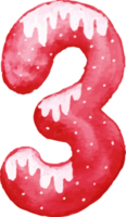 watercolor new year number png