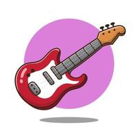 ilustración vectorial de dibujos animados guitarra eléctrica colorido instrumento musical vector