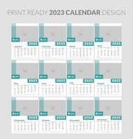 Editable illustration page template A4, A3, set of 12 months with cover. Week start on Sunday. Vertical editable page, wall calendar vector illustration. Simple corporate card, planner. 2023 calendar.