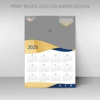 Editable illustration page template A4, A3. Week start on Sunday. Vertical editable page, wall calendar vector illustration. Simple corporate card, planner. 2023 calendar.