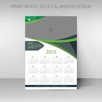 Editable illustration page template A4, A3. Week start on Sunday. Vertical editable page, wall calendar vector illustration. Simple corporate card, planner. 2023 calendar.