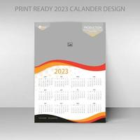 Editable illustration page template A4, A3. Week start on Sunday. Vertical editable page, wall calendar vector illustration. Simple corporate card, planner. 2023 calendar.