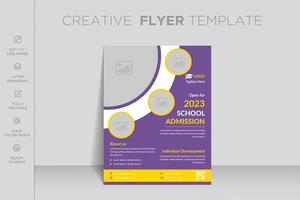 School admission flyer design template. Back to school admission social media post or back to school web banner template or square flyer poster, School admission social media post. vector