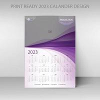 Editable illustration page template A4, A3. Week start on Sunday. Vertical editable page, wall calendar vector illustration. Simple corporate card, planner. 2023 calendar.