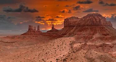 Aerial view of the Rock formations in the Monument valley. photo