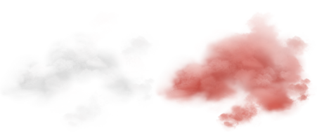 realistische wolkensammlung auf transparentem hintergrund. weiße und rosa wolke für sonnenuntergangslandschaft png
