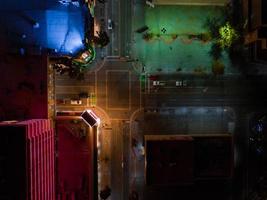 Aerial view of the skyline of Reno Nevada USA at night. photo