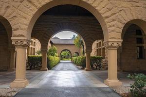 Diminishing perspective of empty archway at Stanford University photo