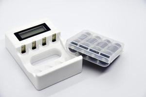 White battery charger. A white device for a battery charger. photo