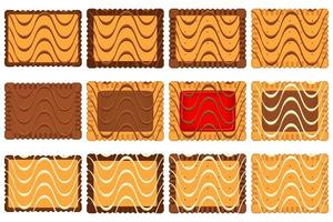 Big set homemade cookie different taste in pastry biscuit vector