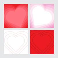 heart background set, border, frame design, love , vector