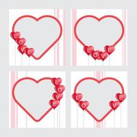 heart background set, border, frame design, love , vector