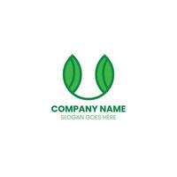 Letter U  Logo of green Tree leaf ecology nature element vector