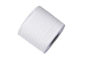 Single roll of white tissue paper or napkin isolated on white background with clipping path photo