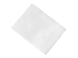 vista superior de papel de seda blanco doblado o servilleta aislado sobre fondo blanco con trazado de recorte foto