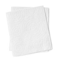 Two folded pieces of white tissue paper or napkin in stack isolated on white background with clipping path photo
