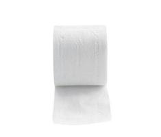 Single roll of white tissue paper or napkin isolated on white background with clipping path photo