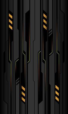 Abstract yellow black cyber circuit shadow on grey metallic design modern technology futuristic background vector