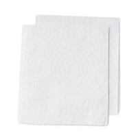 Two folded pieces of white tissue paper or napkin for use in toilet or restroom in stack isolated on white background with clipping path photo