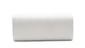 Single roll of white tissue paper or napkin isolated on white background with clipping path, Close up photo