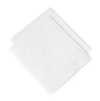 Two folded pieces of white tissue paper or napkin for use in toilet or restroom in stack isolated on white background with clipping path photo