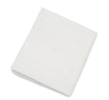 One folded piece of white tissue paper or napkin isolated on white background with clipping path, Top view of tissue paper photo