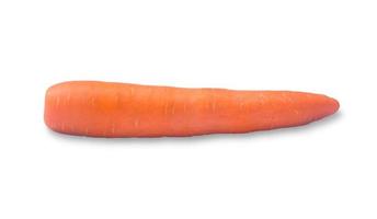 Single fresh orange carrot vegetable isolated on white background with clipping path photo