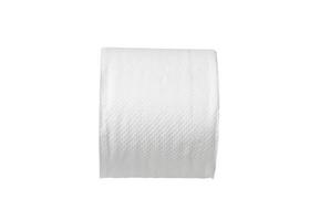 Single roll of white tissue paper or napkin isolated on white background with clipping path photo